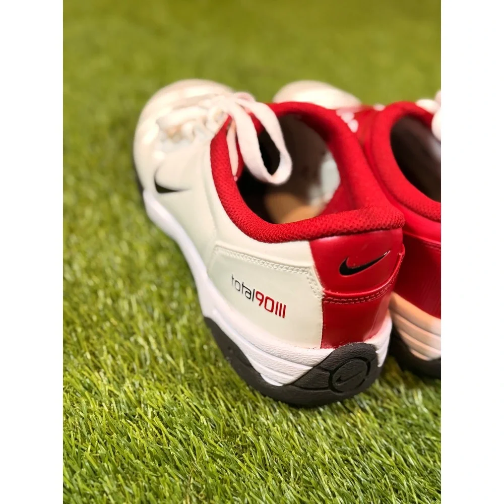 Nike Total 90 III White Red Indoor Soccer Shoes HQ2851-100 Mens 10.5